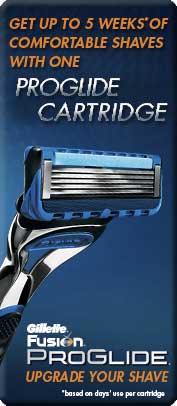 Get up to 5 weeks of Comfortable Shaves with one ProGlide Cartridge (based on days' use per cartridge)